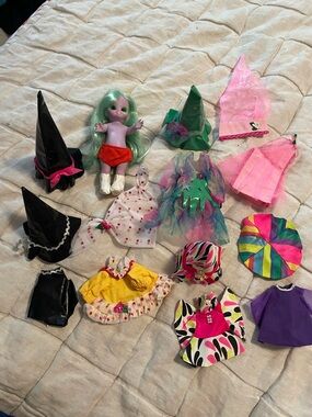 Vintage 1972 Emerald the Enchanted With Doll and clothing lot